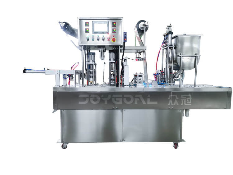 automatic cup filling and sealing machine for fragrance water juice jelly